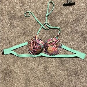 TiniBikini Green and Pink Triangle Bikini